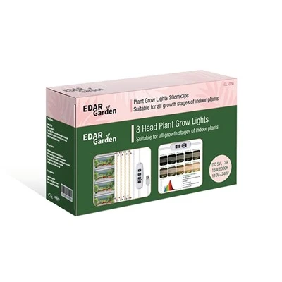 Luz de cultivo de plantas de 3 cabezas
